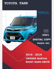 TOYOYA TANK 2016 2017 2018 OWNERS MANUAL